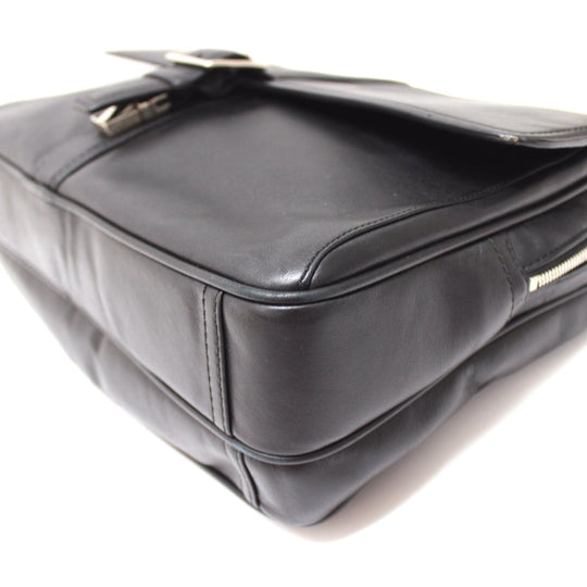 COACH Business bag F70096 leather black mens Used Authentic