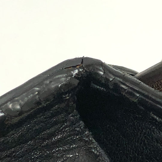 PRADA Shoulder Bag VA0802 leather black Front pocket Women Used Authentic