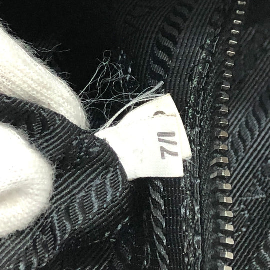 PRADA Shoulder Bag VA0802 leather black Front pocket Women Used Authentic