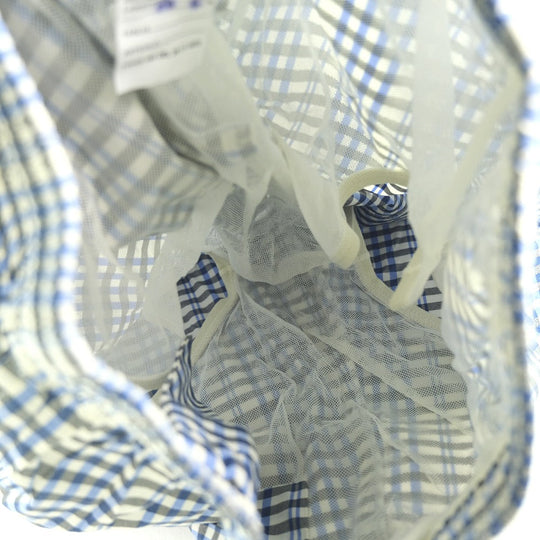 HERMES Pants Nylon, Polyurethane blue check Swimwear mens S Used Authentic