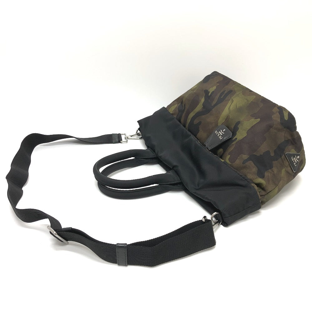 PRADA Handbag B1959 Nylon khaki Camouflage camouflage Women Used Authentic