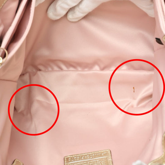 COACH Tote Bag F16276 canvas Khaki x Gold Shoulder back Applique