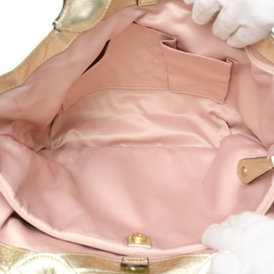 COACH Tote Bag F16276 canvas Khaki x Gold Shoulder back Applique