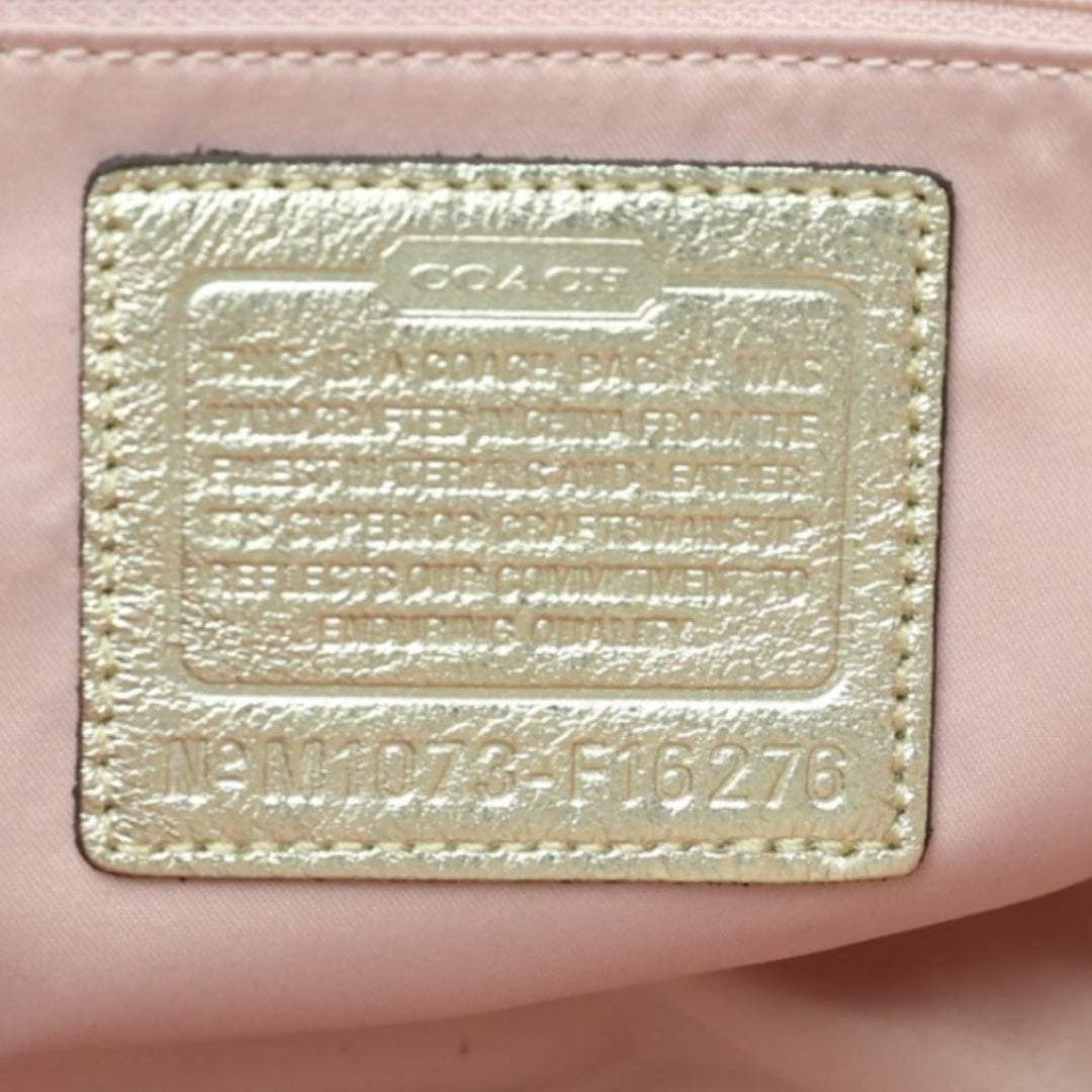 COACH Tote Bag F16276 canvas Khaki x Gold Shoulder back Applique