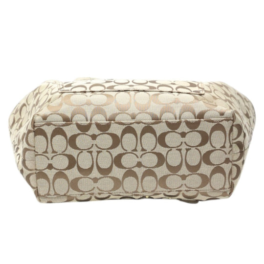 COACH Tote Bag F16276 canvas Khaki x Gold Shoulder back Applique