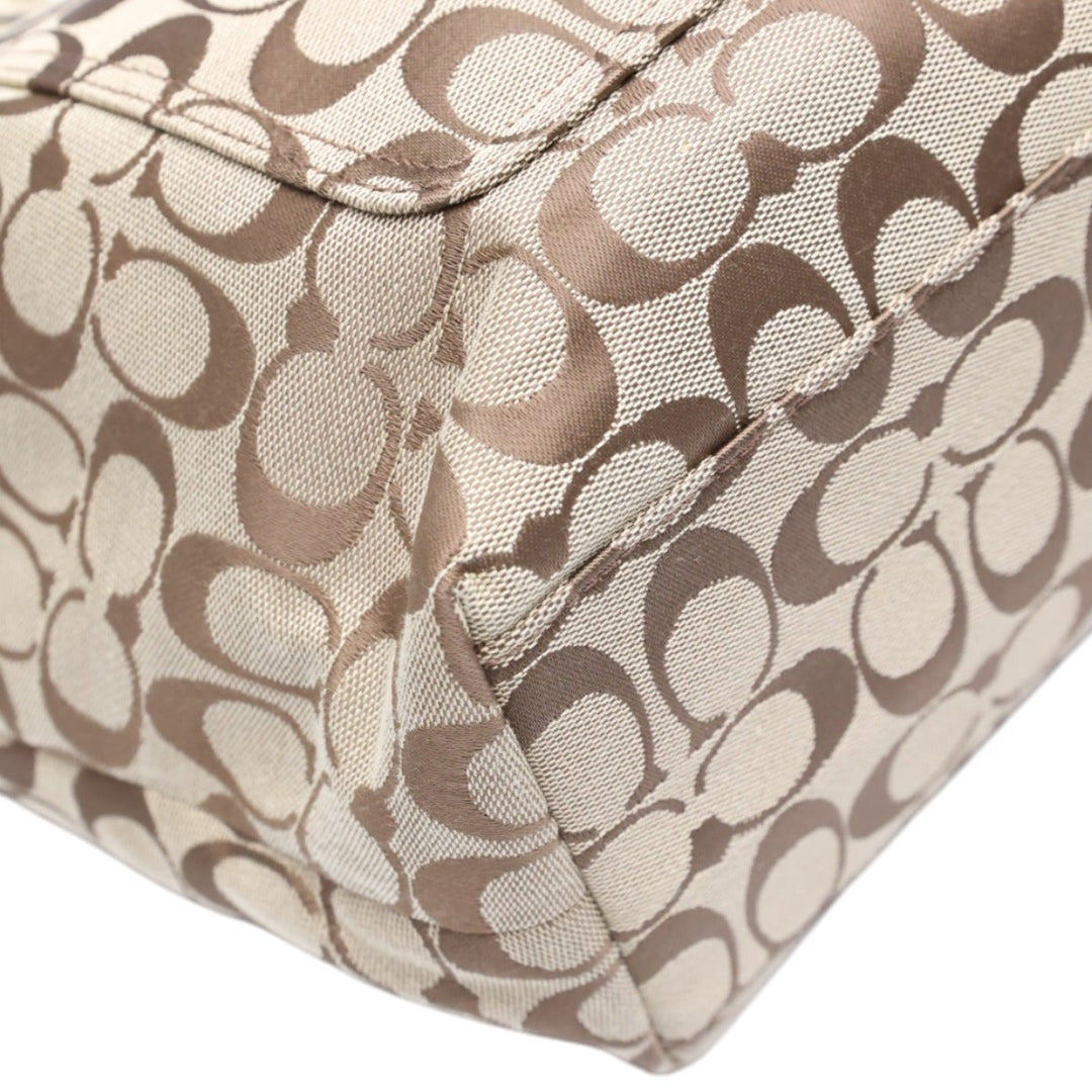 COACH Tote Bag F16276 canvas Khaki x Gold Shoulder back Applique