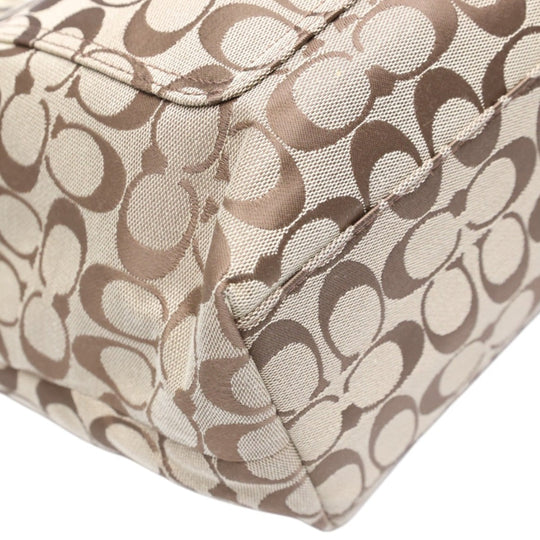 COACH Tote Bag F16276 canvas Khaki x Gold Shoulder back Applique