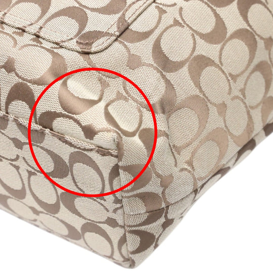 COACH Tote Bag F16276 canvas Khaki x Gold Shoulder back Applique