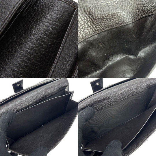 GUCCI Long Wallet Purse 231843 leather Dark brown Interlocking Women Used Authentic