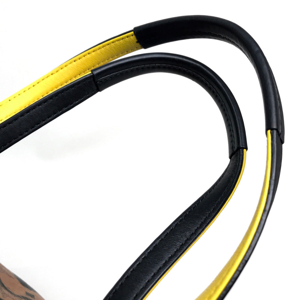 MCM Shoulder Bag leather Brown Logogram Munich Cute Monsters Women Used Authentic