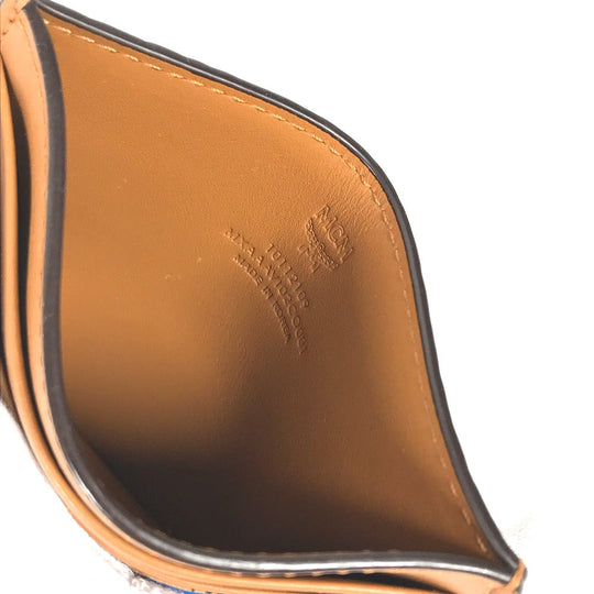 MCM Card Case leather Brown Business Card Holder Pass Case Looney Tunes collaboration