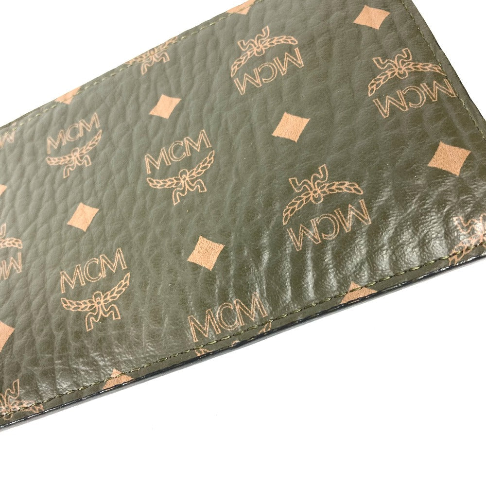 MCM Coin case leather khaki With key ring logo mens Used Authentic