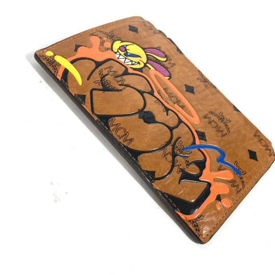 MCM Coin case leather Brown SAMBYPEN collaboration Sam By Pen Rabbit Visetos mens Used Authentic