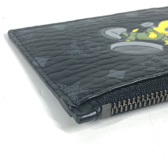 MCM Coin case leather black Looney Tunes collaboration Visetos Tweety Women Used Authentic