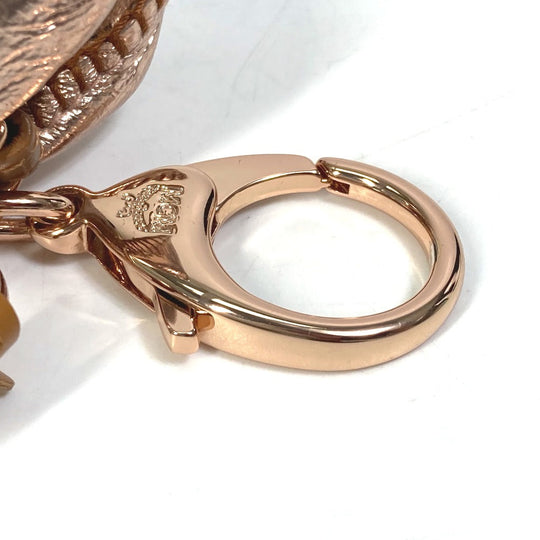 MCM key ring leather Metallic pink Vesetos rabbit metallic leather fur Women Used Authentic