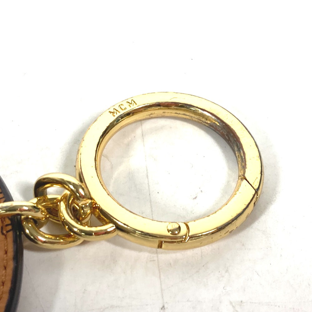 MCM key ring leather Brown SAMBYPEN collaboration Visetos logo rabbit rhinestone Women Used Authentic