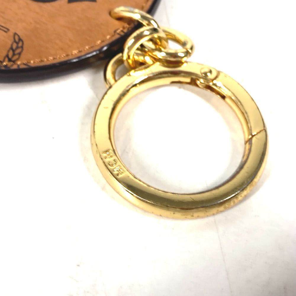 MCM key ring leather Brown SAMBYPEN collaboration Visetos logo rabbit rhinestone Women Used Authentic