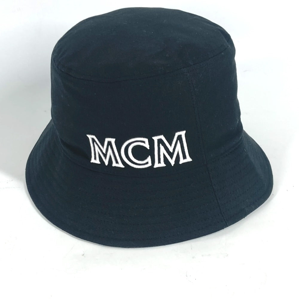 MCM hat cotton black Hat Hat Bucket Hat Bob Hat logo mens Used Authentic