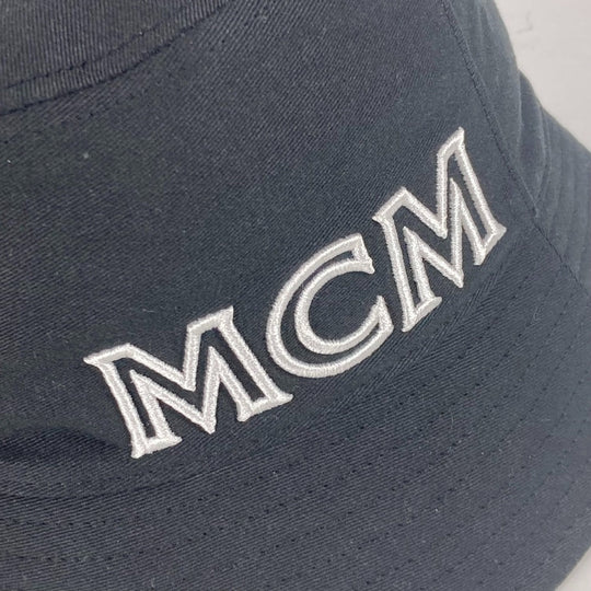 MCM hat cotton black Hat Hat Bucket Hat Bob Hat logo mens Used Authentic