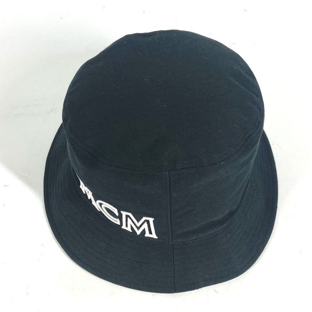 MCM hat cotton black Hat Hat Bucket Hat Bob Hat logo mens Used Authentic