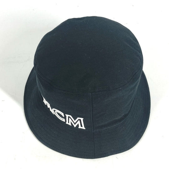 MCM hat cotton black Hat Hat Bucket Hat Bob Hat logo mens Used Authentic