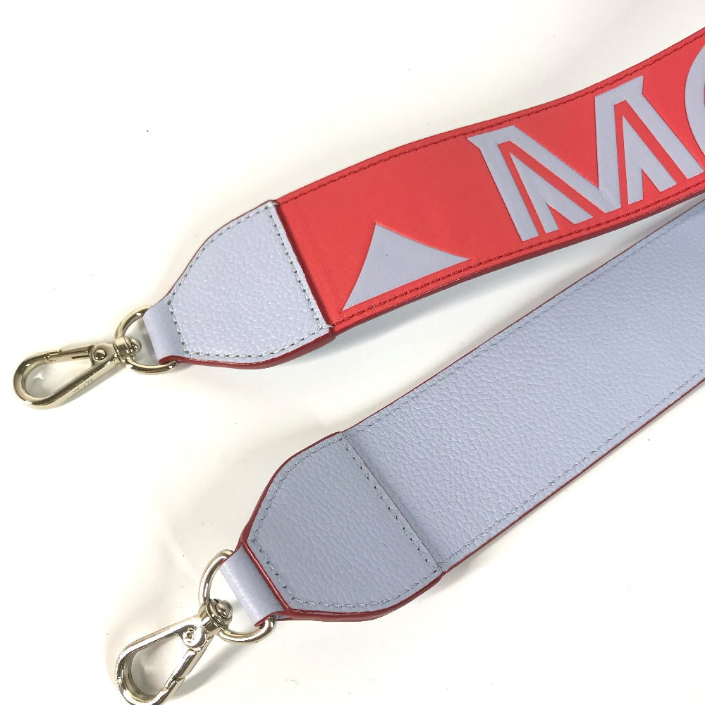 MCM Shoulder strap leather Red logo Women Used Authentic