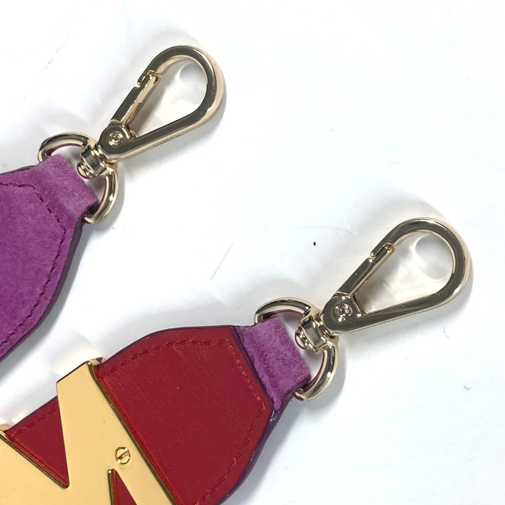 MCM Shoulder strap Leather / suede purple logo metal plate Women Used Authentic