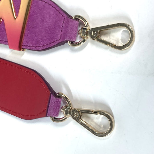 MCM Shoulder strap Leather / suede purple logo metal plate Women Used Authentic