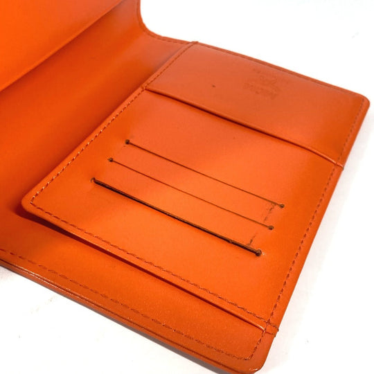 MCM passport case leather Orange Bear Visetos logo fur lion unisex(Unisex) Used Authentic