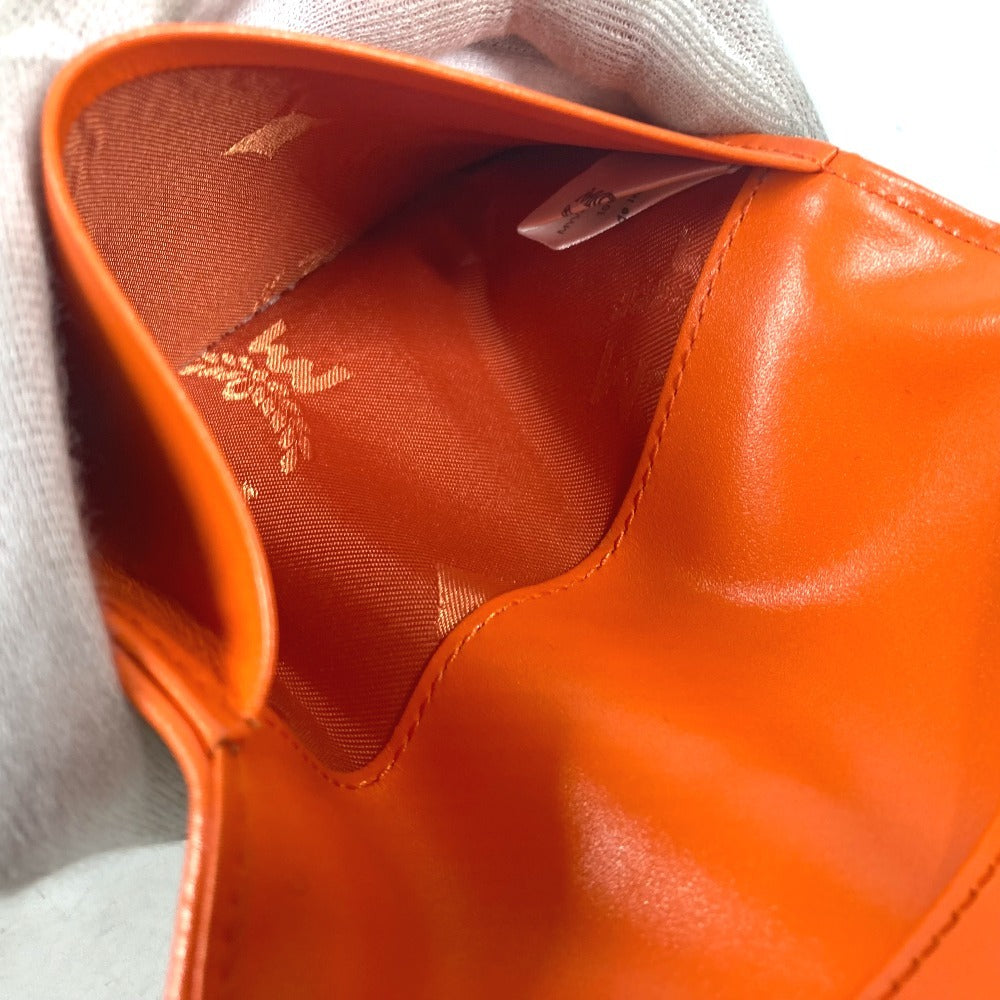 MCM passport case leather Orange Bear Visetos logo fur lion unisex(Unisex) Used Authentic