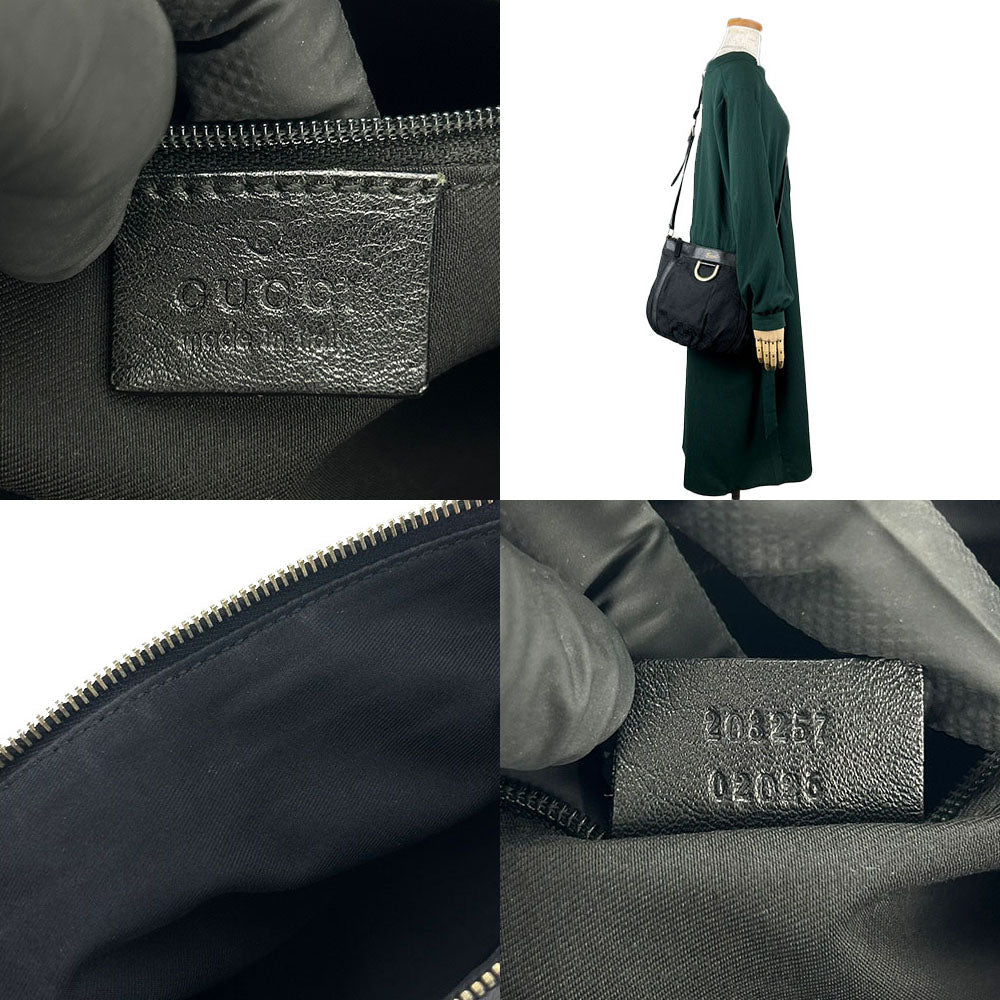 GUCCI Shoulder Bag 203257 GG canvas black GG canvas