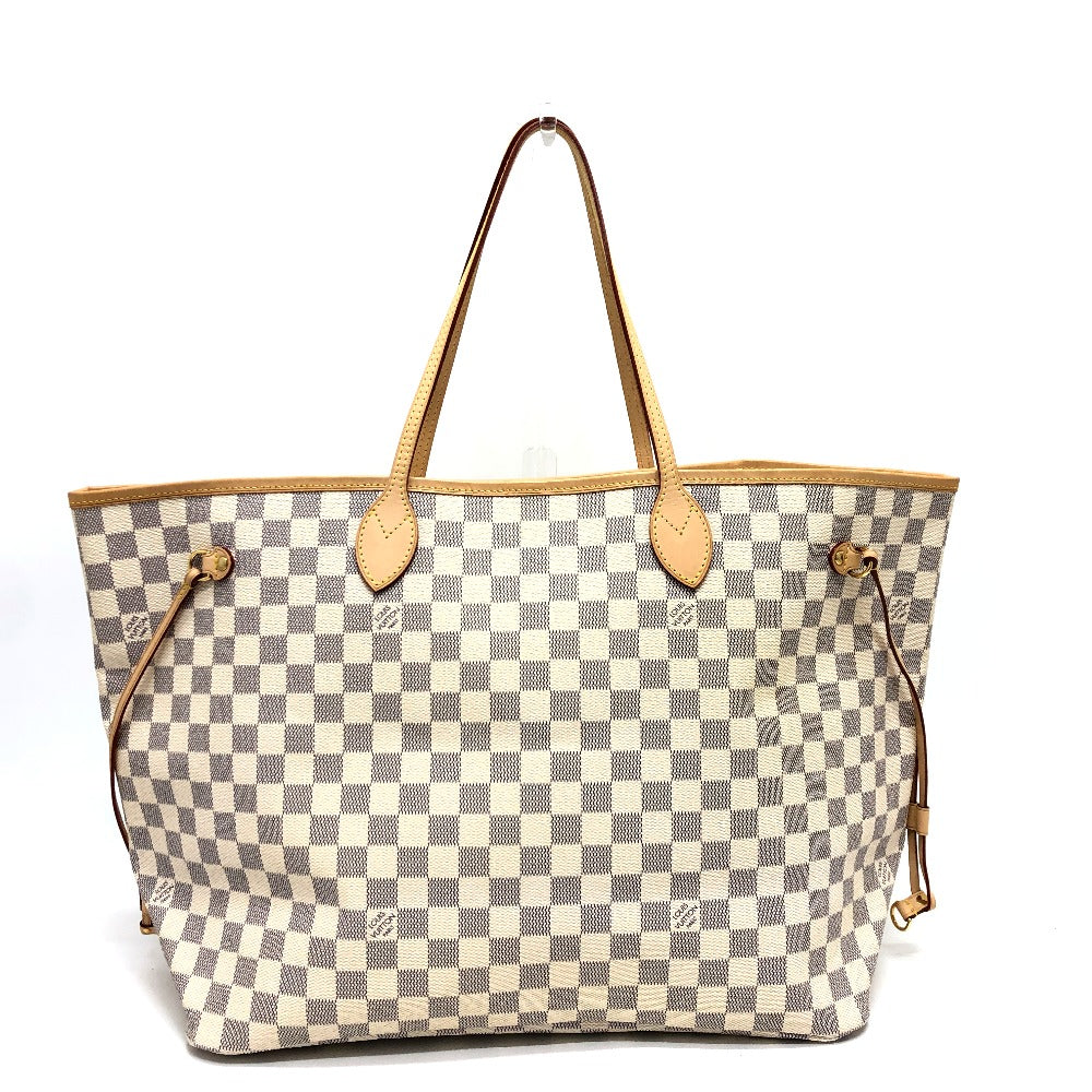 LOUIS VUITTON Tote Bag N51108 Damier Azur Canvas white Neverfull GM Women Used Authentic