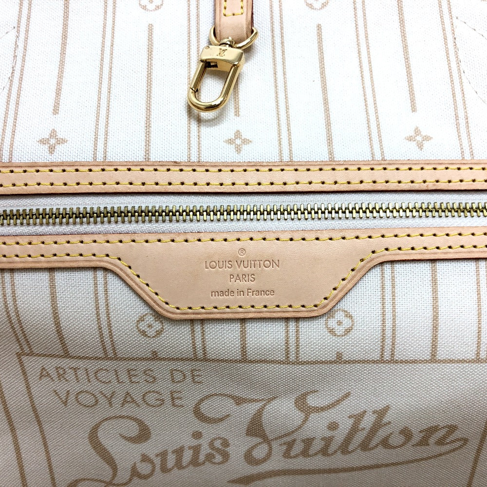 LOUIS VUITTON Tote Bag N51108 Damier Azur Canvas white Neverfull GM Women Used Authentic