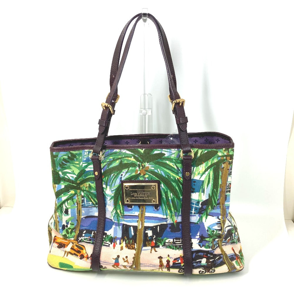 LOUIS VUITTON Tote Bag M93771 Canvas / leather green Eyeall hippo PM Women Used Authentic