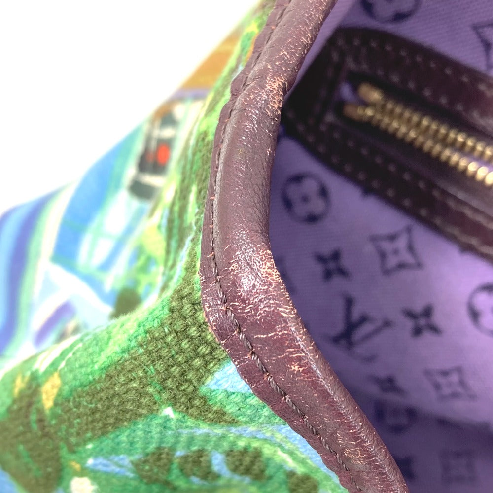 LOUIS VUITTON Tote Bag M93771 Canvas / leather green Eyeall hippo PM Women Used Authentic