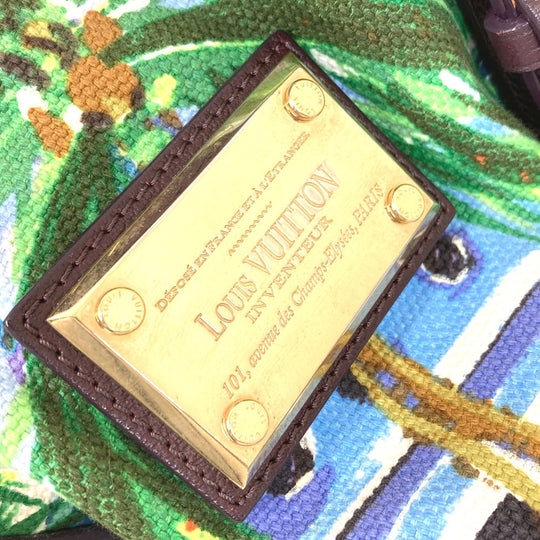 LOUIS VUITTON Tote Bag M93771 Canvas / leather green Eyeall hippo PM Women Used Authentic