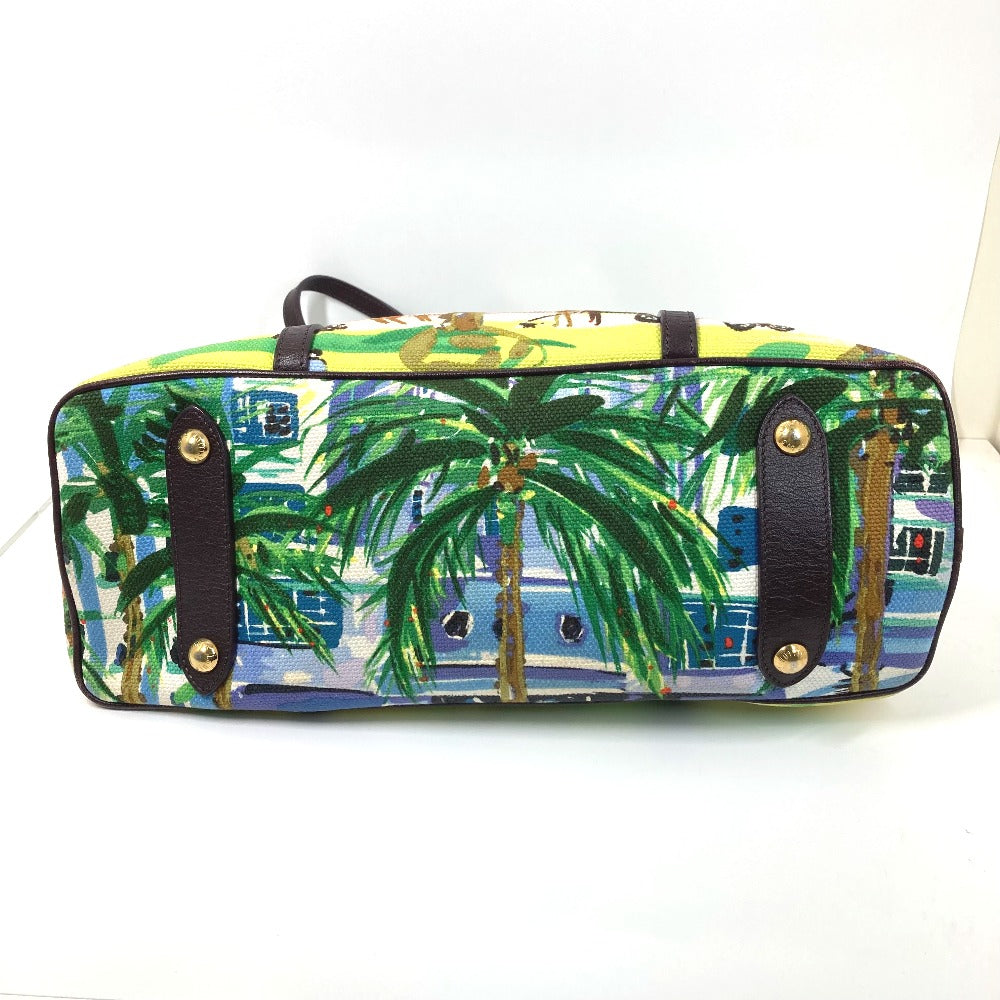 LOUIS VUITTON Tote Bag M93771 Canvas / leather green Eyeall hippo PM Women Used Authentic