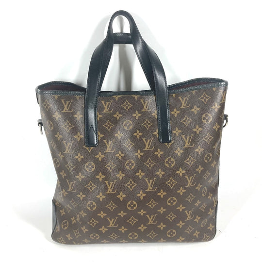 LOUIS VUITTON Tote Bag M56708 Monogram macacer canvas Brown Monogram macacer Davis mens Used Authentic