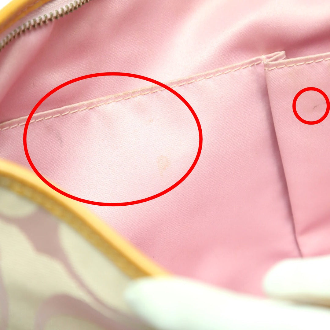 COACH Handbag F14852 leather pink 2WAY Signature Sarapetal Women Used Authentic