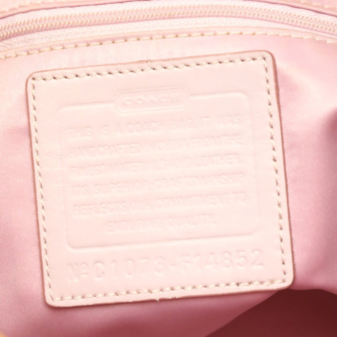 COACH Handbag F14852 leather pink 2WAY Signature Sarapetal Women Used Authentic