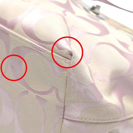 COACH Handbag F14852 leather pink 2WAY Signature Sarapetal Women Used Authentic