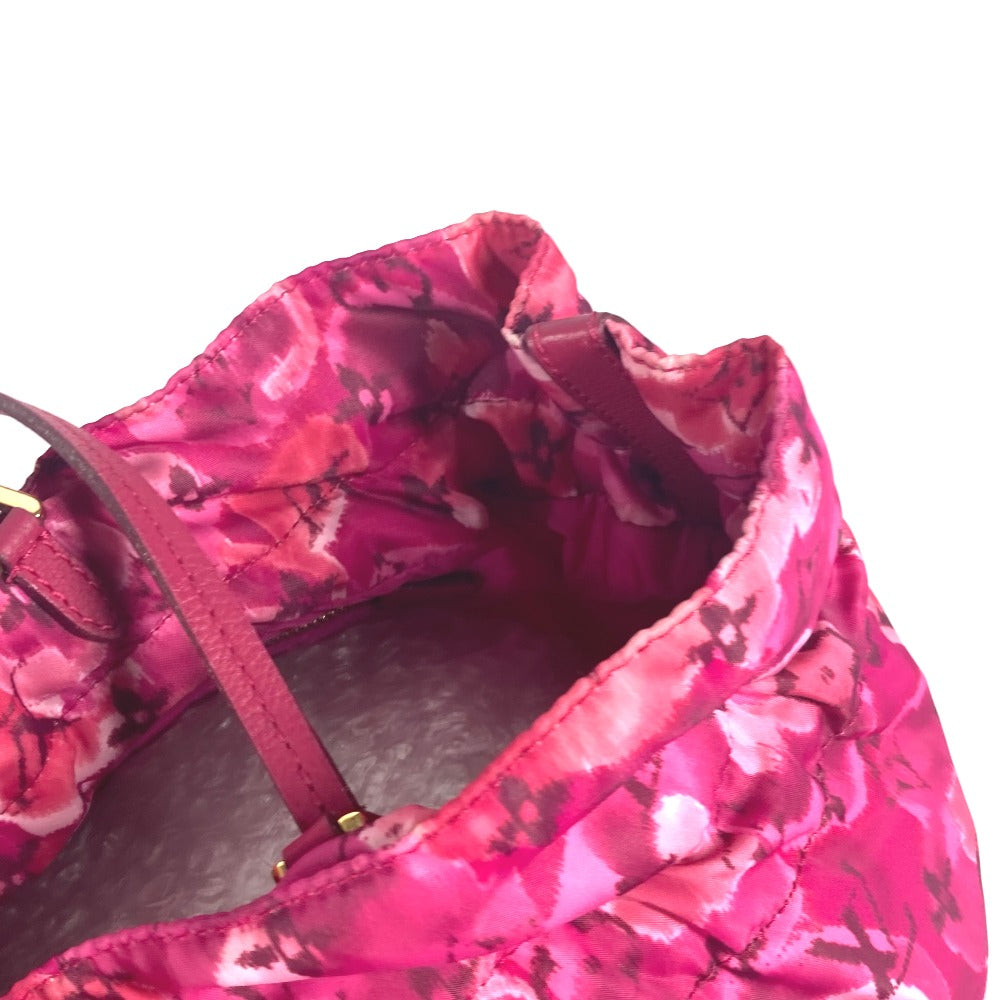 LOUIS VUITTON Tote Bag M94313 Leather / nylon pink Ikat Flower Floral Pattern Noeful MM Women Used Authentic