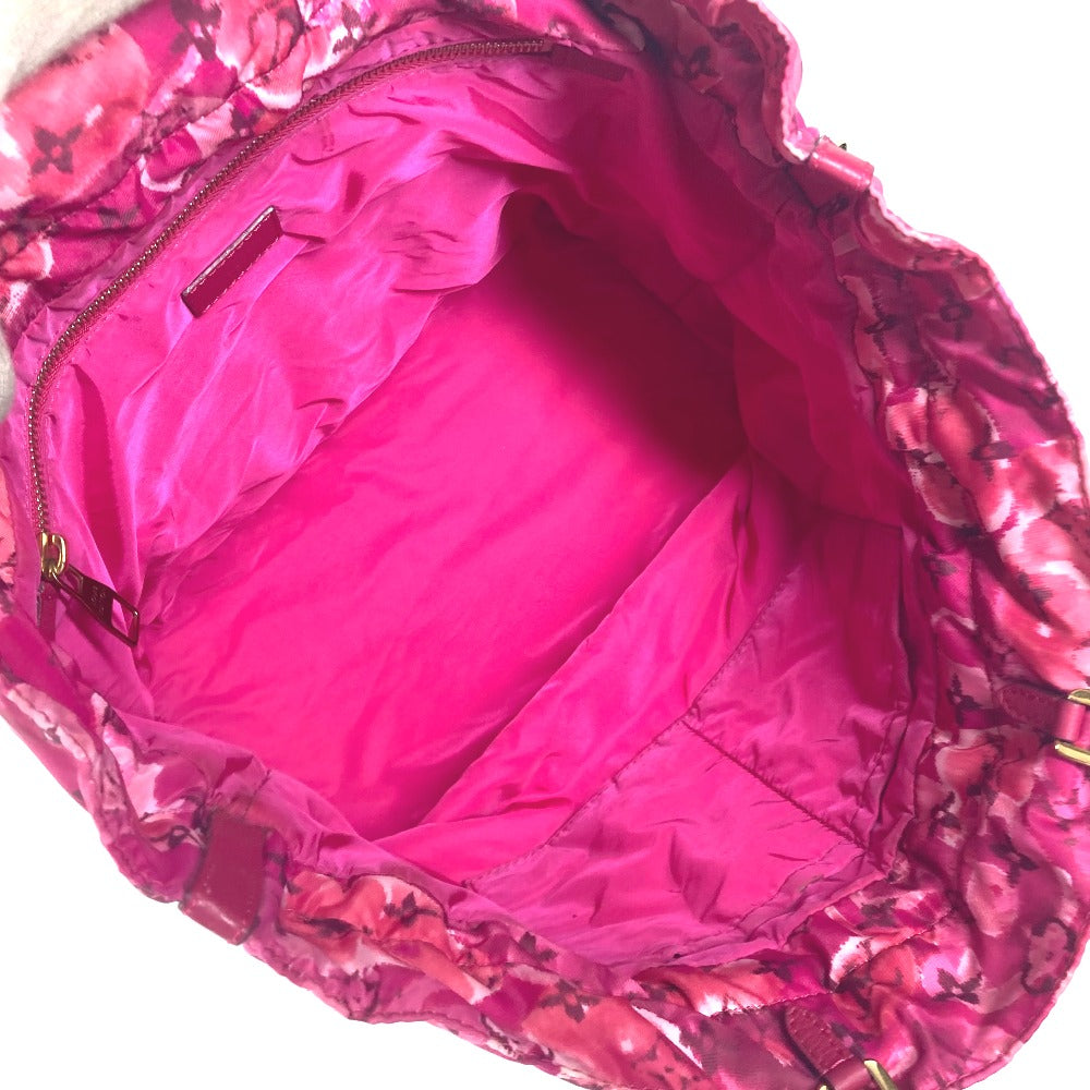 LOUIS VUITTON Tote Bag M94313 Leather / nylon pink Ikat Flower Floral Pattern Noeful MM Women Used Authentic