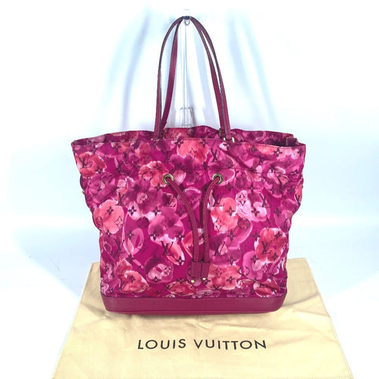 LOUIS VUITTON Tote Bag M94313 Leather / nylon pink Ikat Flower Floral Pattern Noeful MM Women Used Authentic
