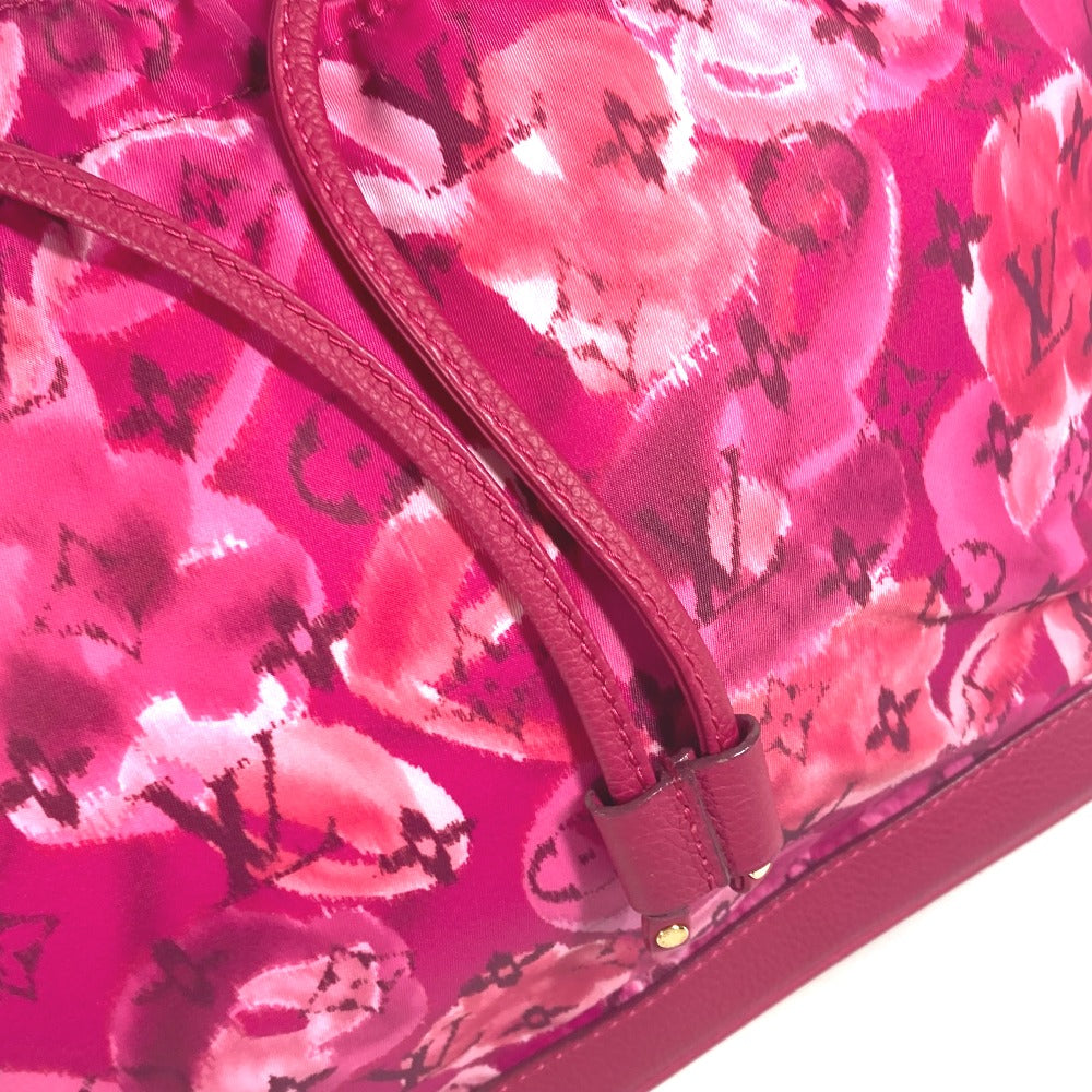 LOUIS VUITTON Tote Bag M94313 Leather / nylon pink Ikat Flower Floral Pattern Noeful MM Women Used Authentic