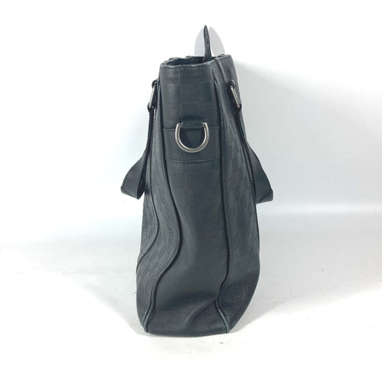 LOUIS VUITTON Tote Bag N41269 Damier Anfini Leather black Damier Anfini Tadao PM mens Used Authentic