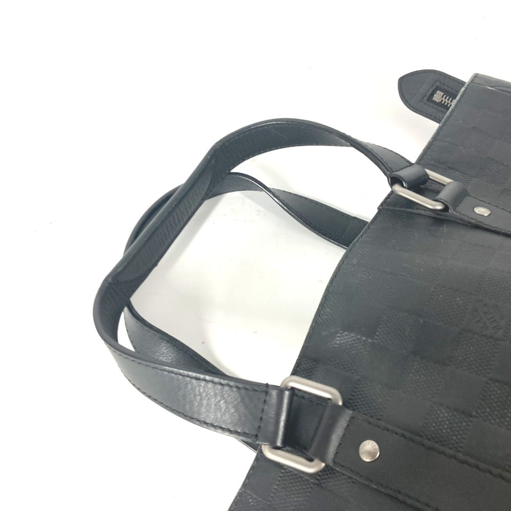 LOUIS VUITTON Tote Bag N41269 Damier Anfini Leather black Damier Anfini Tadao PM mens Used Authentic