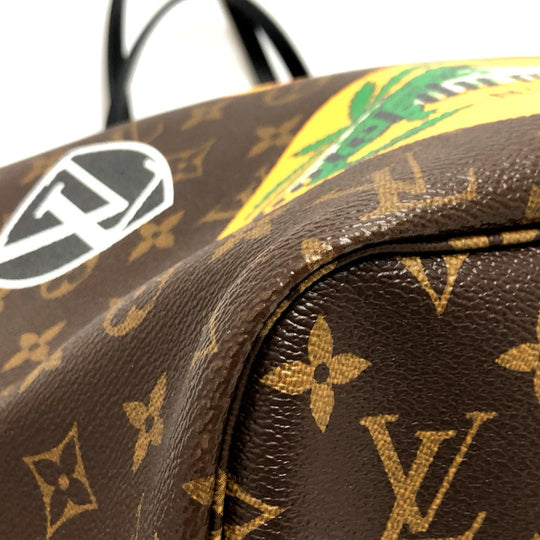 LOUIS VUITTON Tote Bag M42844 Monogram macacer canvas Brown World tour Neverfull MM