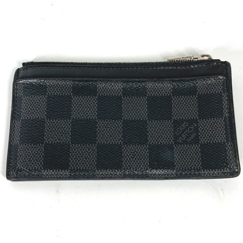 LOUIS VUITTON Coin case N64038 Damier Grafitto Canvas black Damier Grafitte Coin card holder mens Used Authentic