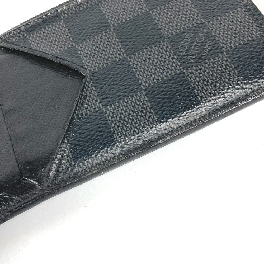 LOUIS VUITTON Coin case N64038 Damier Grafitto Canvas black Damier Grafitte Coin card holder mens Used Authentic